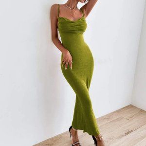 tie backless maxi dress chic elegant sexy trending green